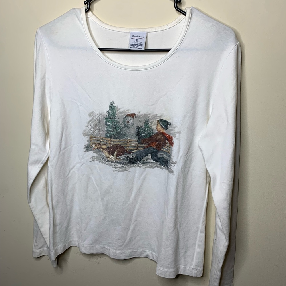 Vintage Winter Snowman Christmas Long Sleeve T Shirt